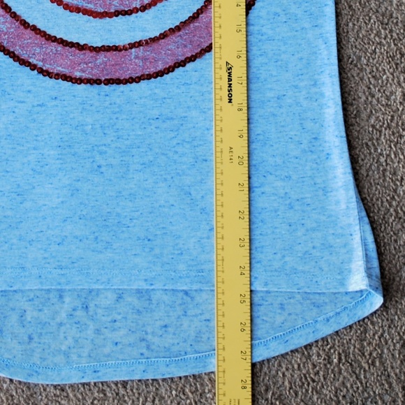 Halloween Captain America Tee Size L (Jr's) XS-S Customized Sequined Embellished - Picture 7 of 8